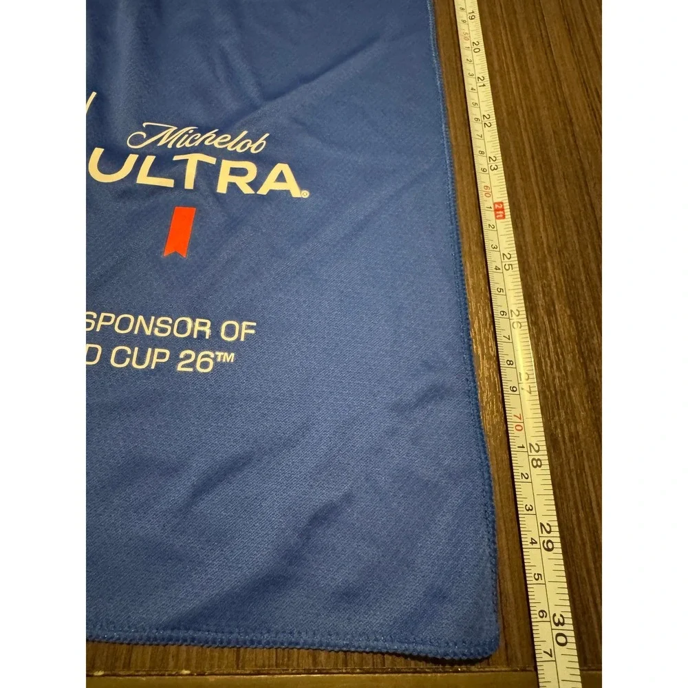 FIFA World Cup 2026 Michelob Ultra Blue Rally Towel Soccer Fan Gear 12x30